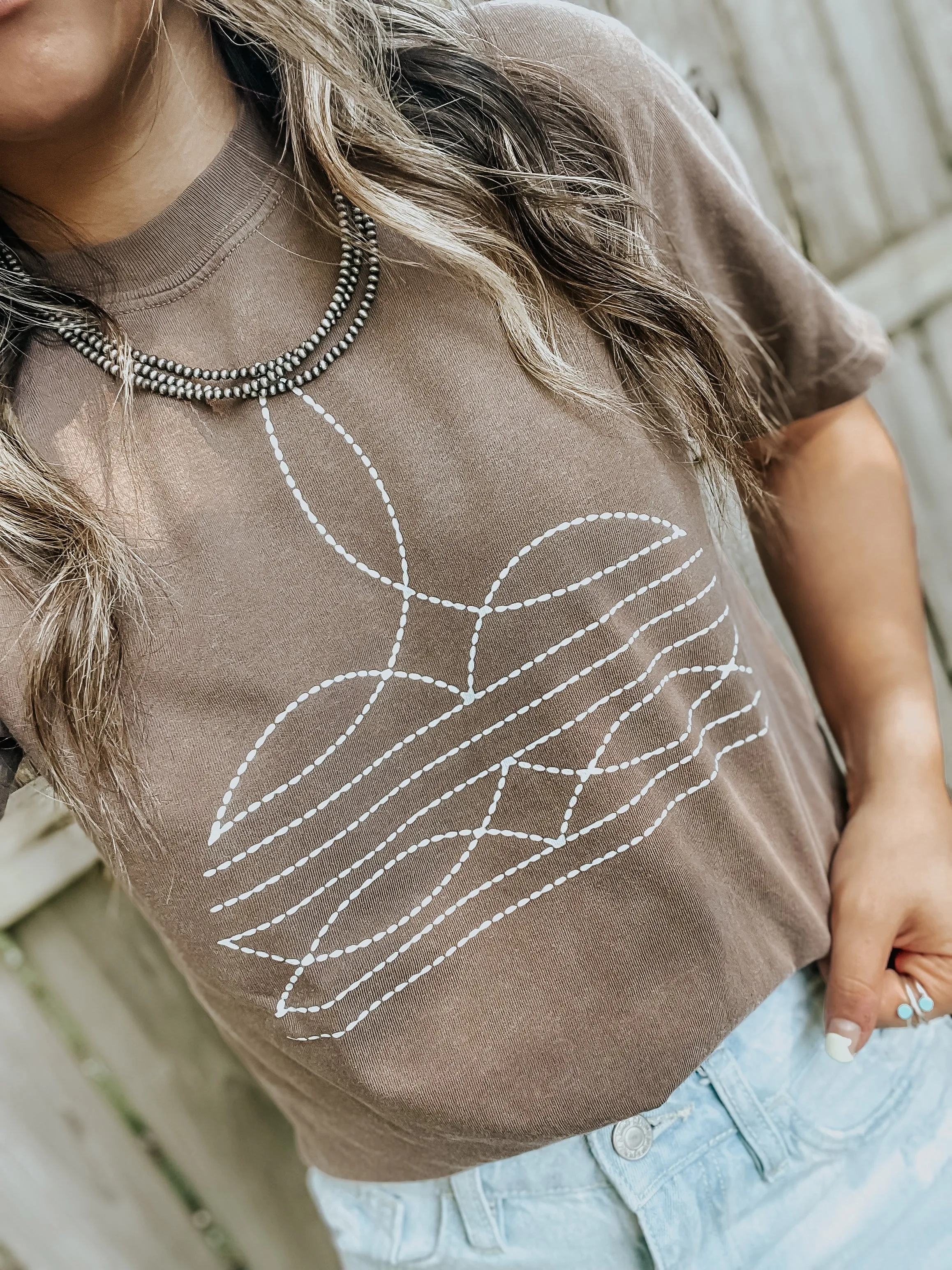 Boot Stitch Tee | Brown