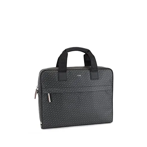 BOSS Mens Byron S doc case Italian-fabric document case with monogram print Size One Size