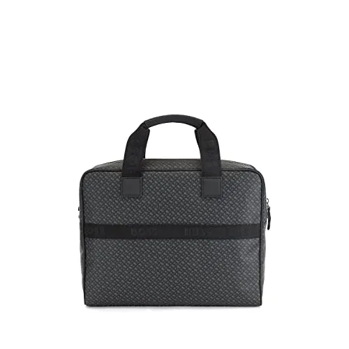 BOSS Mens Byron S doc case Italian-fabric document case with monogram print Size One Size