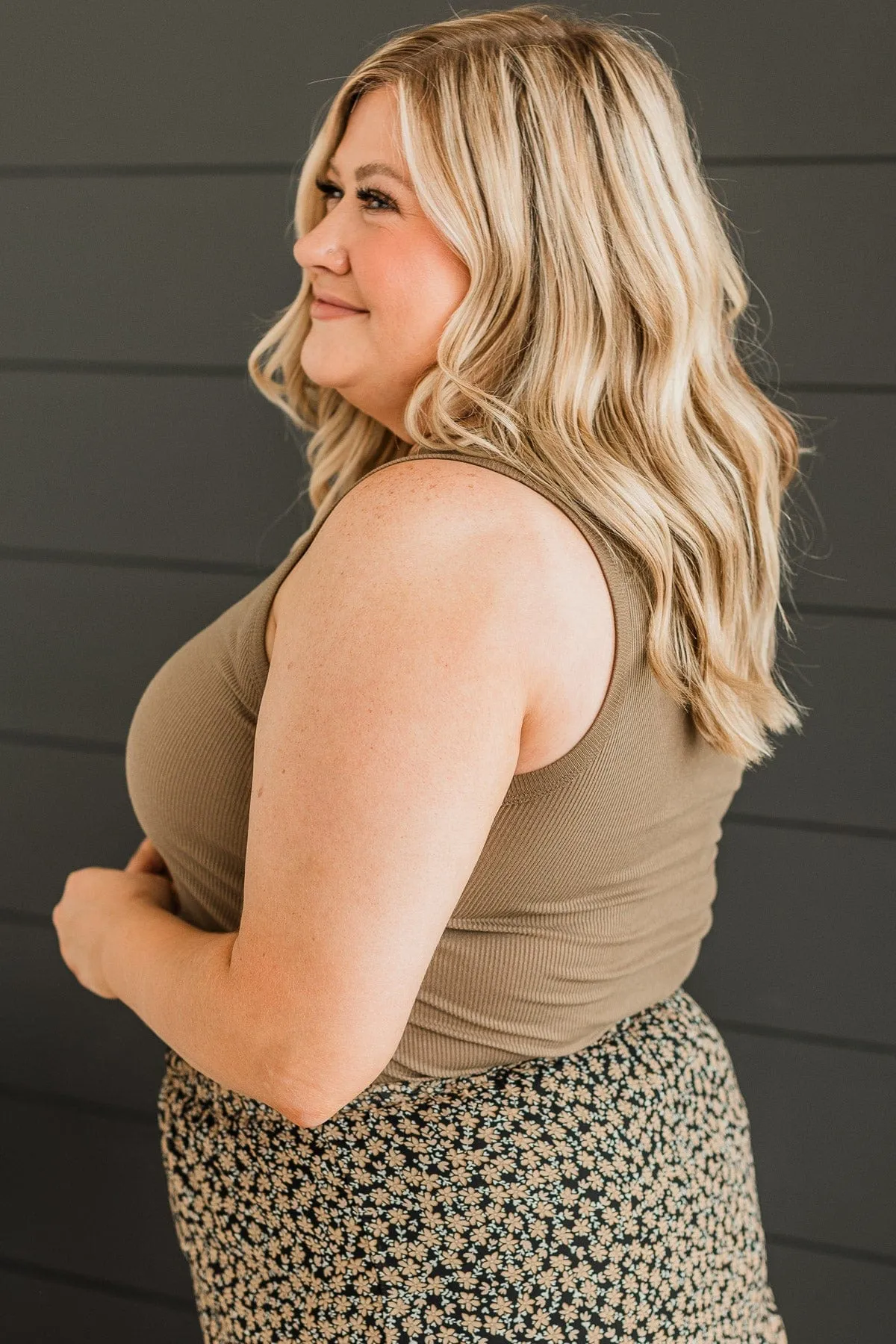 Bound To Be Beautiful Henley Tank Top- Mocha