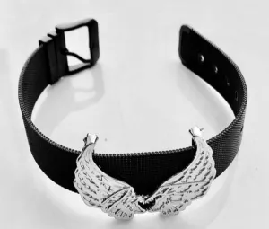 Bracelet Stainless Steel Collection Color Black - Power Wings By Jullye Giliberti