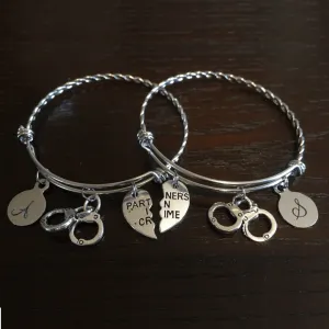 Braided Stainless Steel "Partners In Crime" Bracelet Set