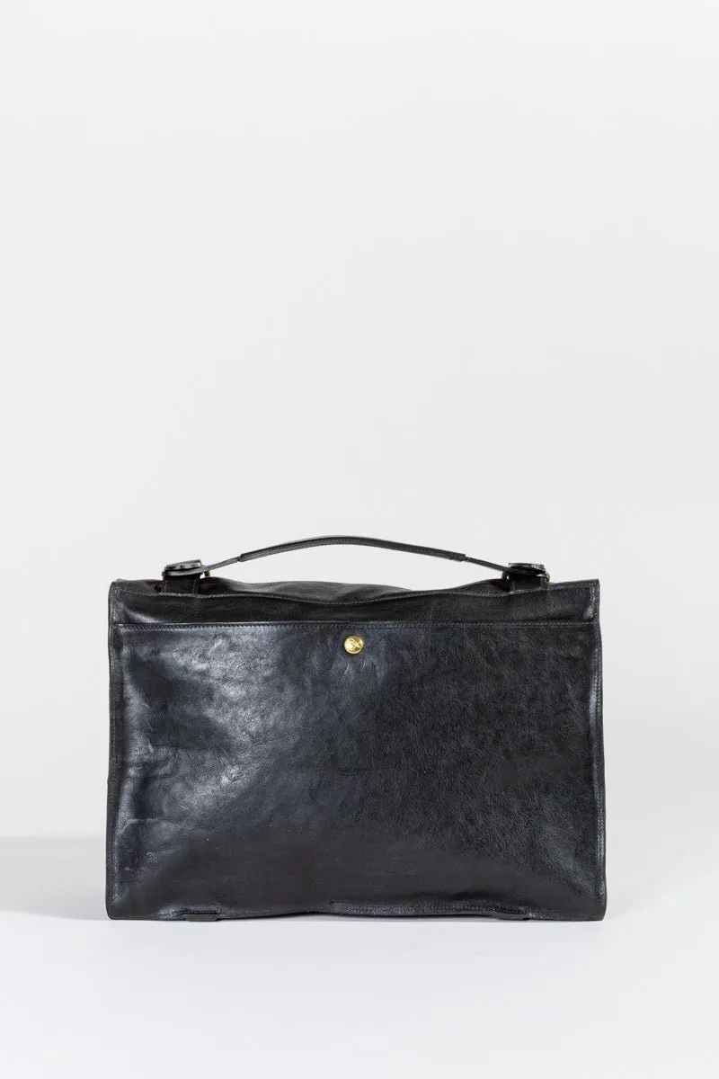 briefcase with shoulder strap - black