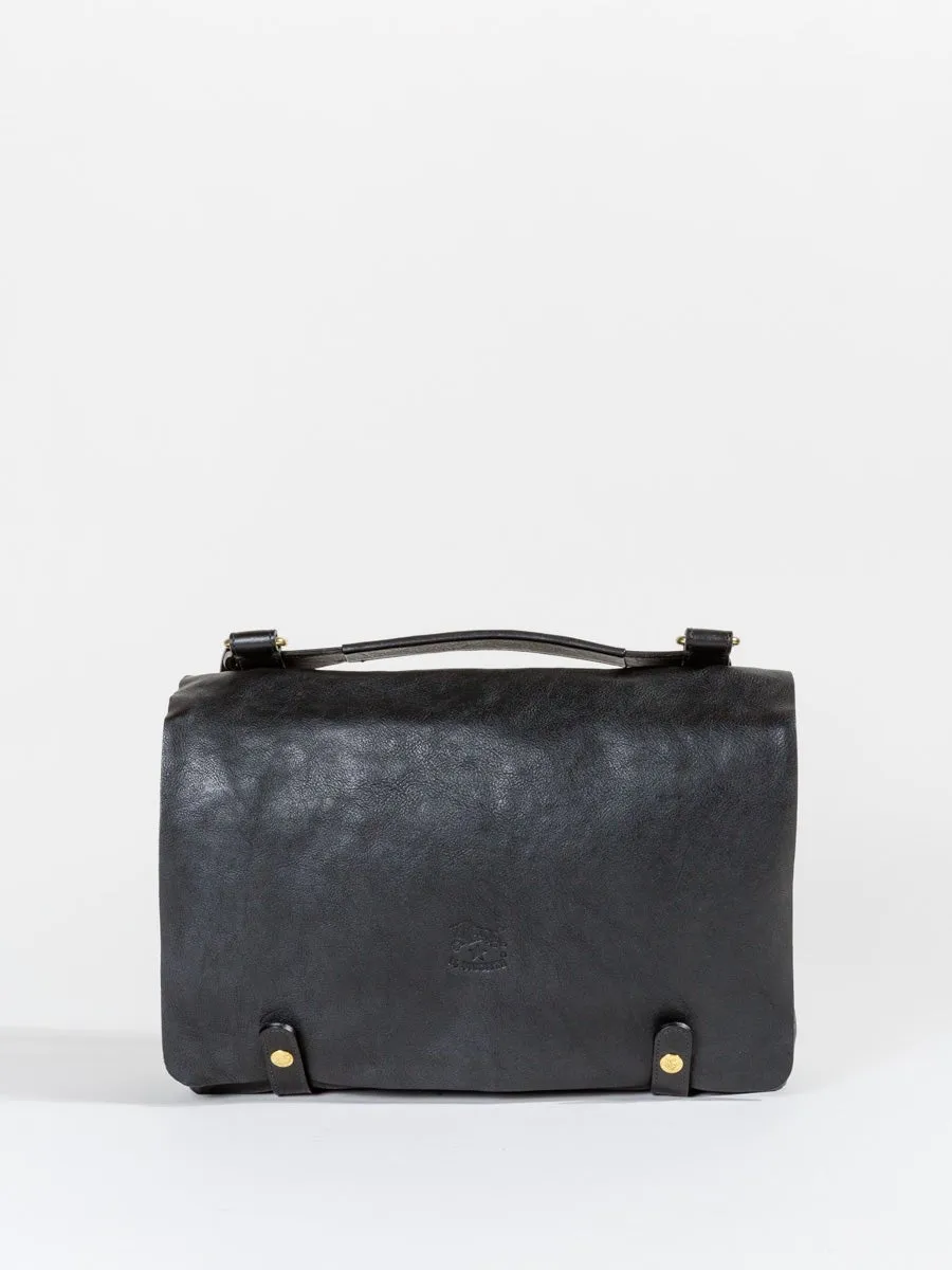briefcase with shoulder strap - black