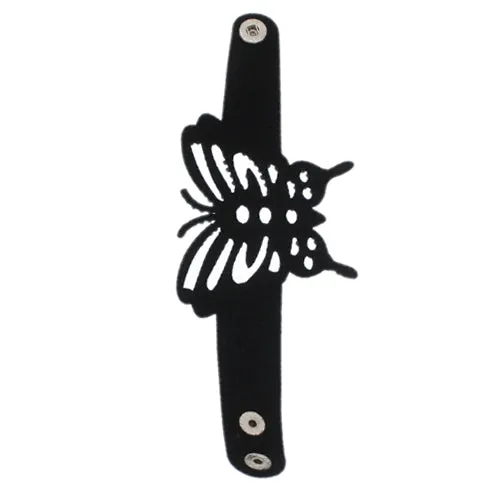 Brown Cheetah Butterfly Snap Bracelet