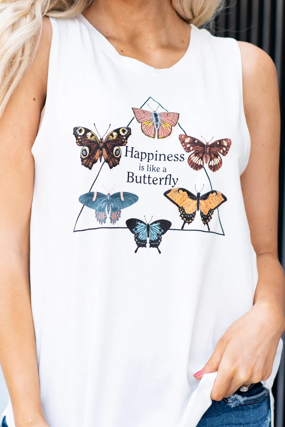 Butterfly Graphic Muscle Tee