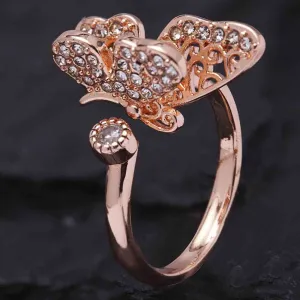Butterfly Rosegold Adjustable Ring