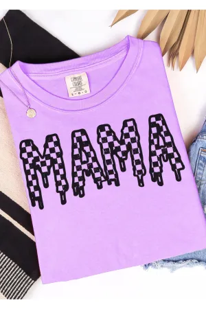 Checkered Drip Mama Comfort Colors T-Shirt