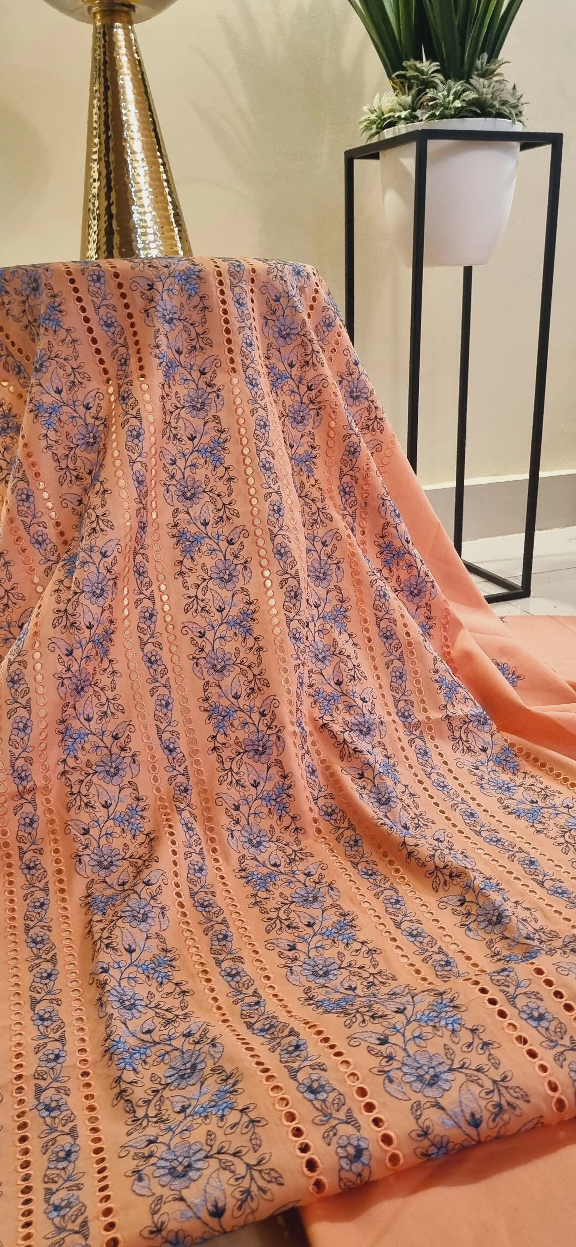 Chikan embroidered lawn two-piece suits