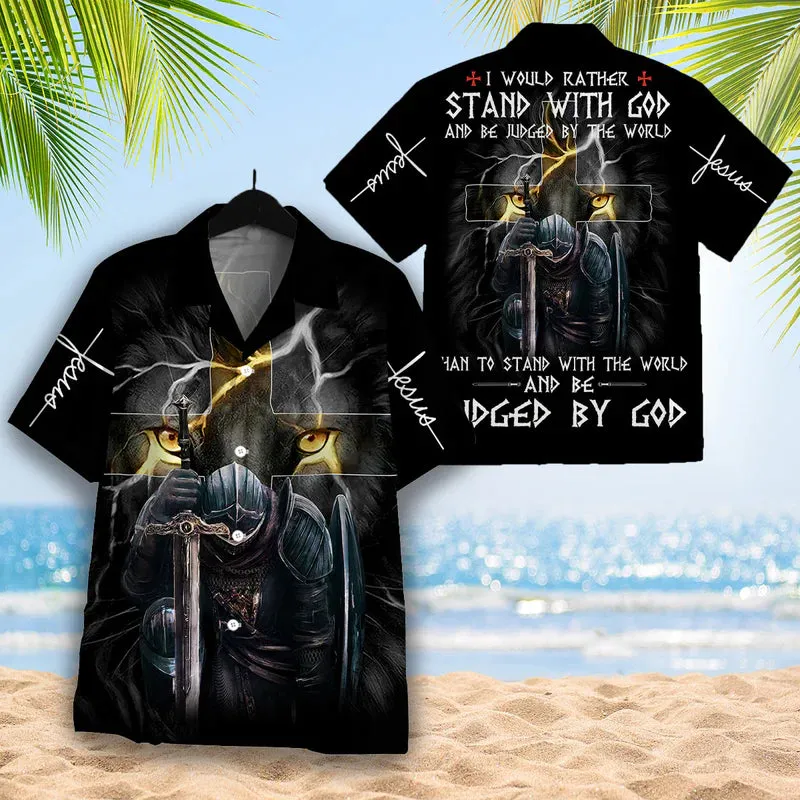 Christianartbag Hawaiian Shirt, Christian Shirt, I Would Rather Stand With God And Be Judged By The World Hawaiian Shirt, Christian Hawaiian Shirts For Men & Women.