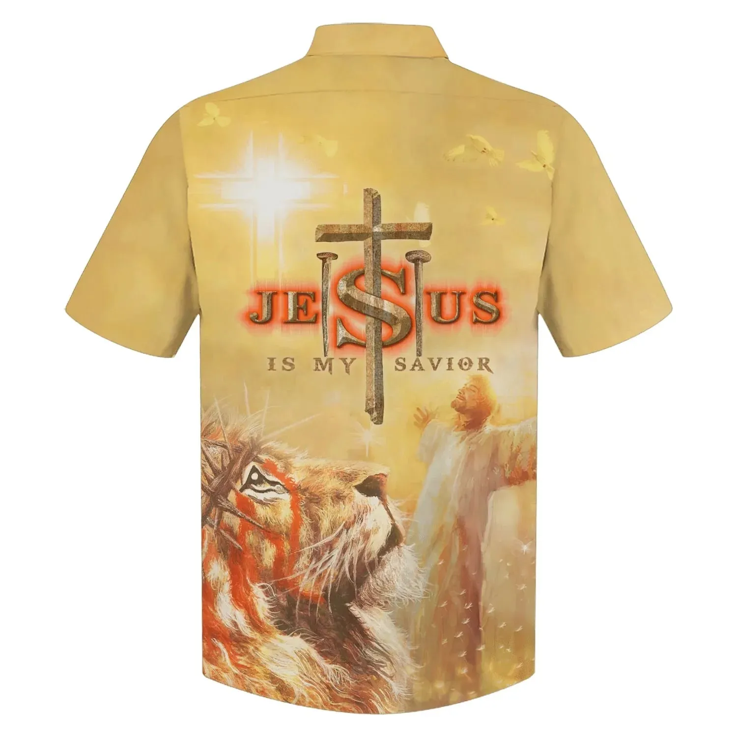 Christianartbag Hawaiian Shirt, Jesus Is My Savior Hawaiian Shirt - Jesus Arms Wide Open Hawaiian Shirts, Christian Hawaiian Shirts For Men & Women.