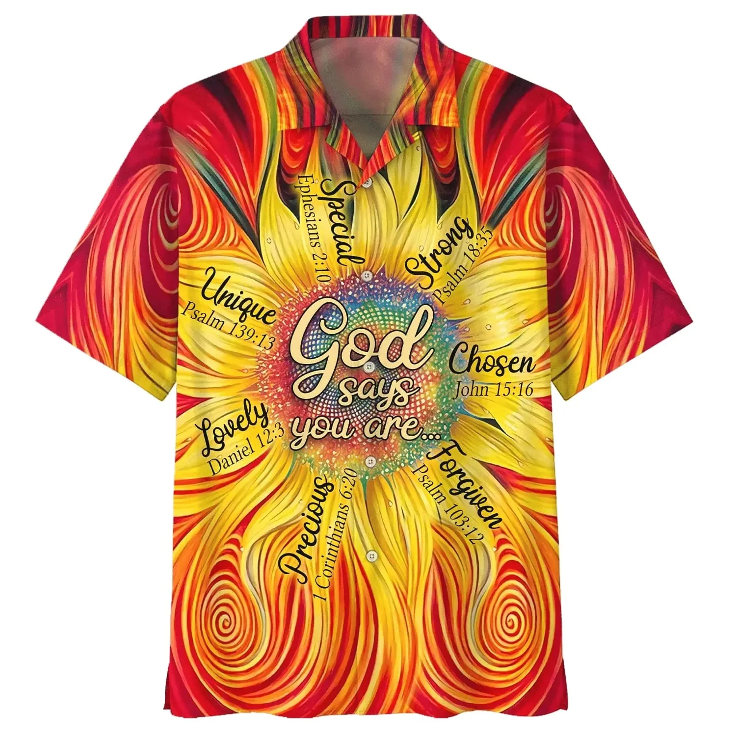 Christianartbag Hawaiian Shirt, Sunflower God Say You Are Hawaiian Shirts, Christian Hawaiian Shirts For Men & Women.