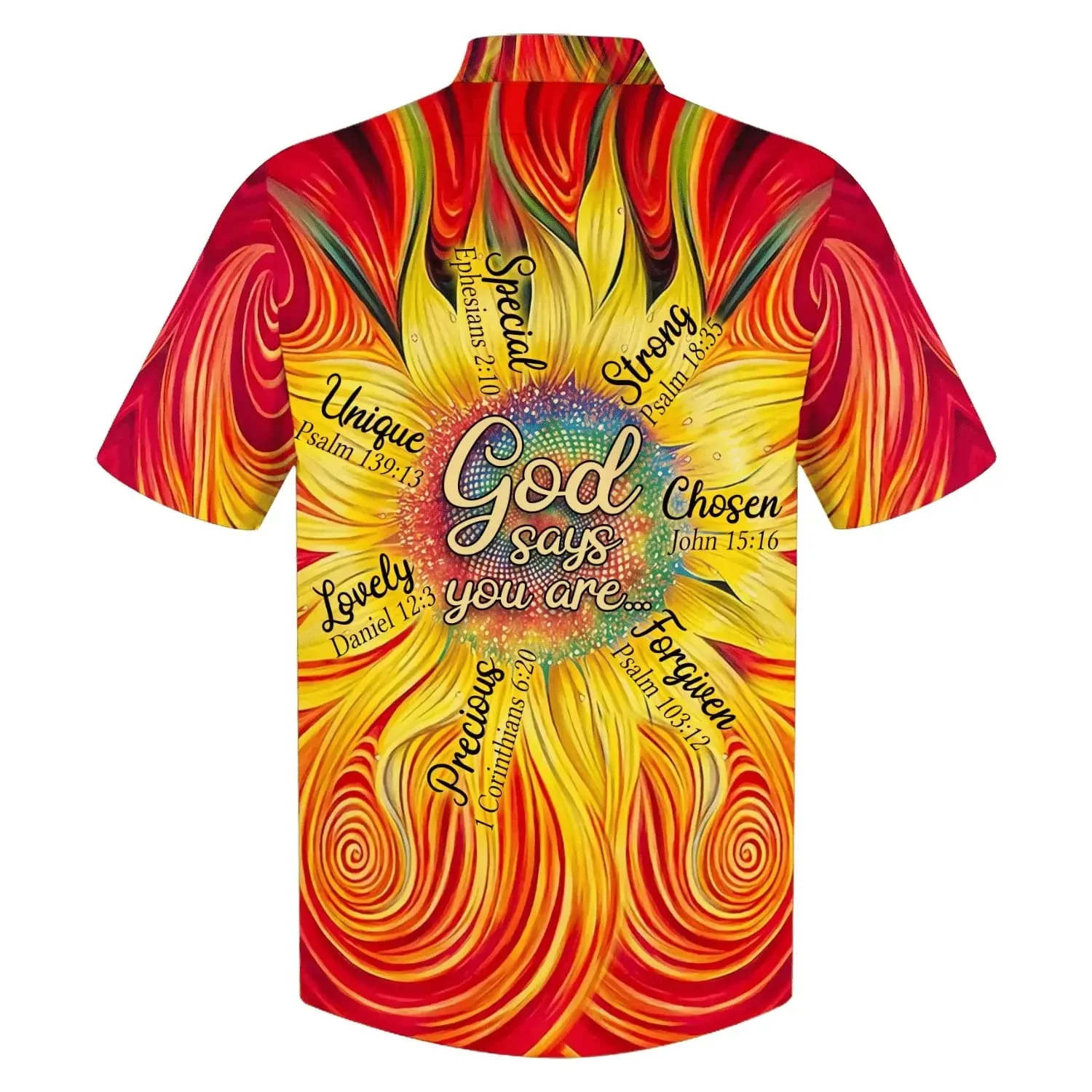 Christianartbag Hawaiian Shirt, Sunflower God Say You Are Hawaiian Shirts, Christian Hawaiian Shirts For Men & Women.