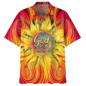 Christianartbag Hawaiian Shirt, Sunflower God Say You Are Hawaiian Shirts, Christian Hawaiian Shirts For Men & Women.