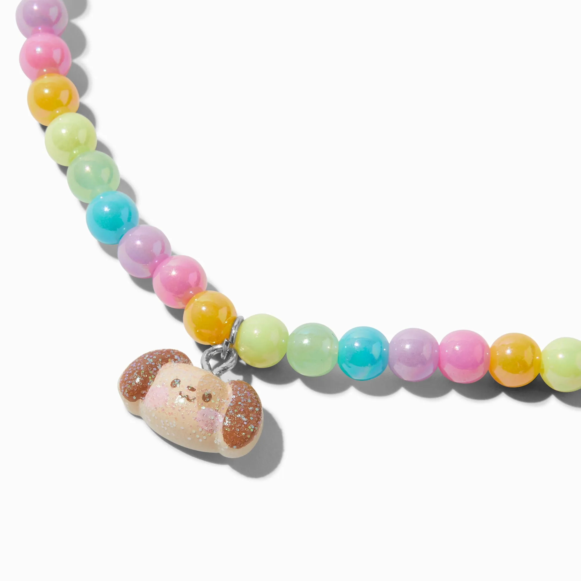 Claire's Club Pastel Glitter Critter Stretch Necklace & Bracelet Set - 2 Pack