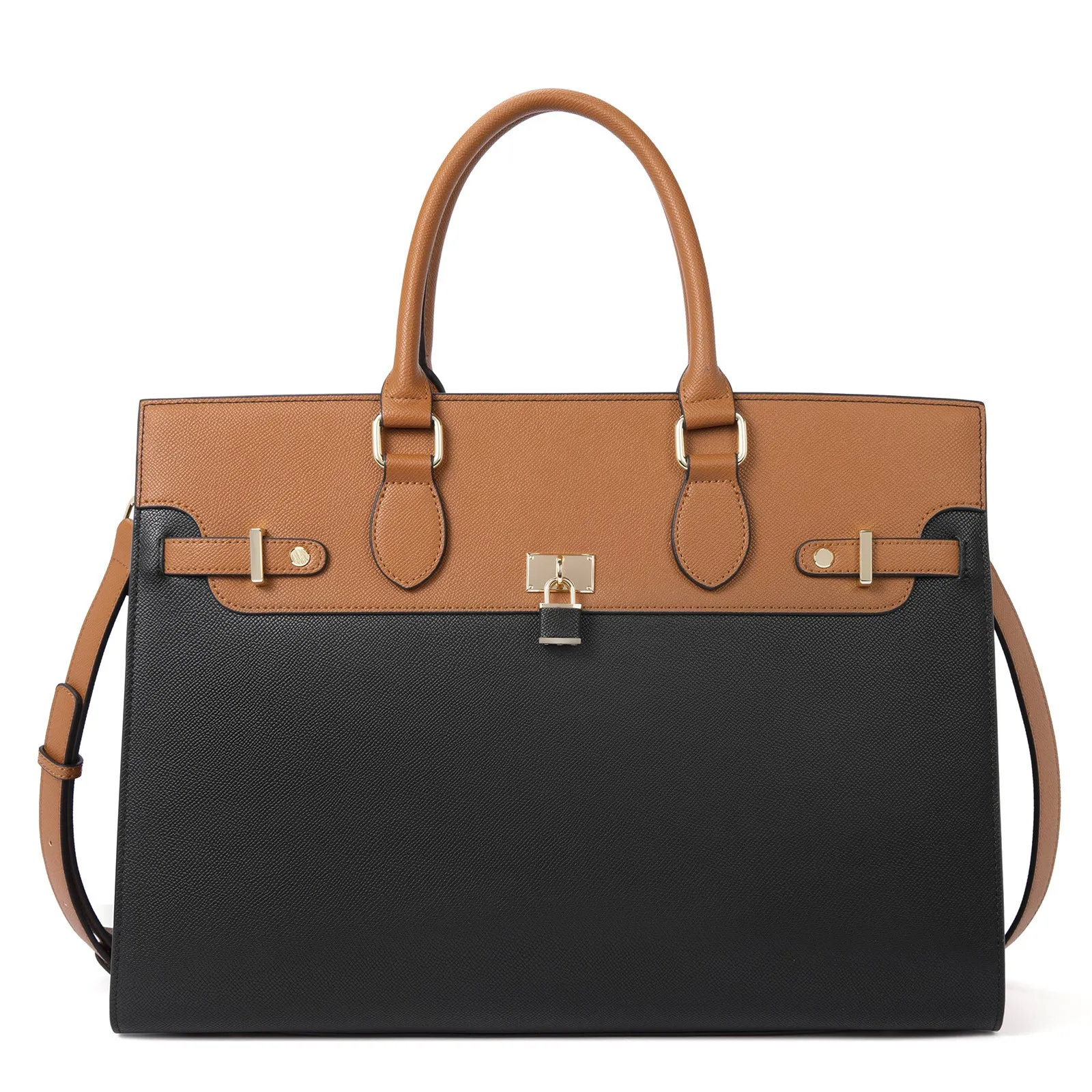 CLUCI Leather Briefcase for Women 15.6" Large Laptop Bag Computer Shoulder Bag Napa Pattern