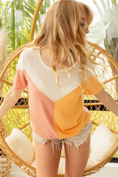 Color Block Short Sleeve T-Shirt