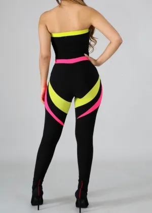 Color Block Tube Top Jumper