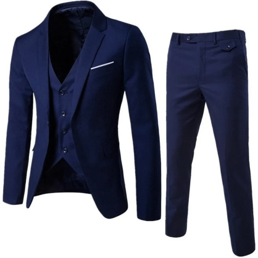 ContiNent 33 Male Slim Formal 3Pcs Set Wedding Prom Suit Tuxedo Fit Men Business Work Wear Suits Green Wonderful Groom (Jacket Pants Vest)
