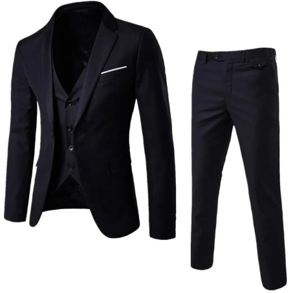ContiNent 33 Male Slim Formal 3Pcs Set Wedding Prom Suit Tuxedo Fit Men Business Work Wear Suits Green Wonderful Groom (Jacket Pants Vest)