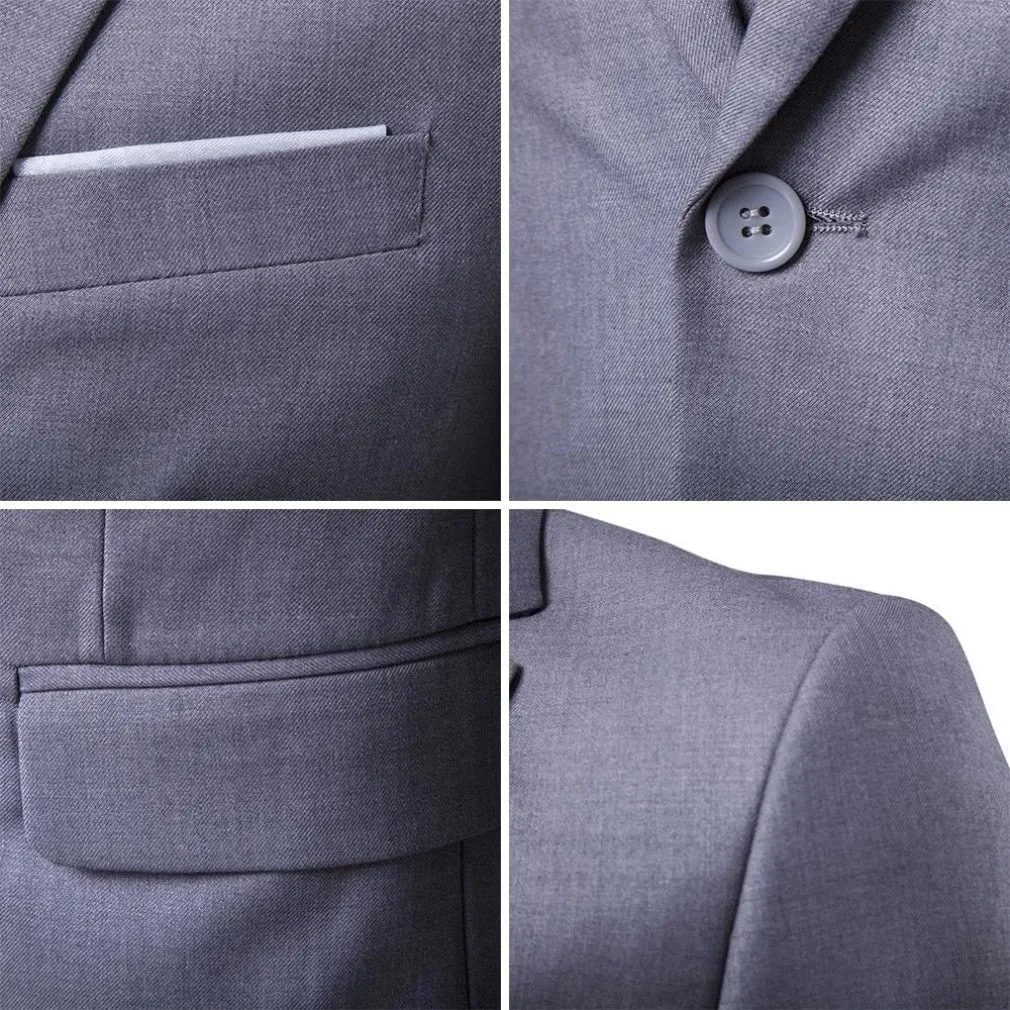 ContiNent 33 Male Slim Formal 3Pcs Set Wedding Prom Suit Tuxedo Fit Men Business Work Wear Suits Green Wonderful Groom (Jacket Pants Vest)