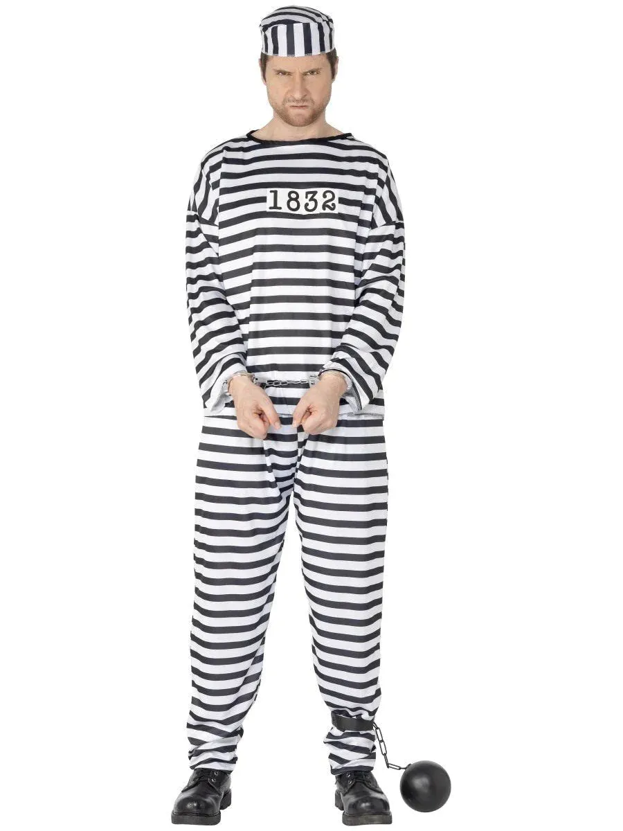 Convict Costume Black & White