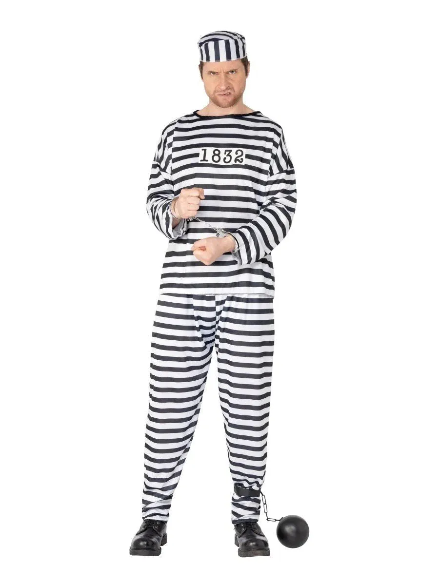 Convict Costume Black & White
