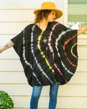 Cosmic Wave Hand Dyed Tunic Kaftan Blouse Oversize Top