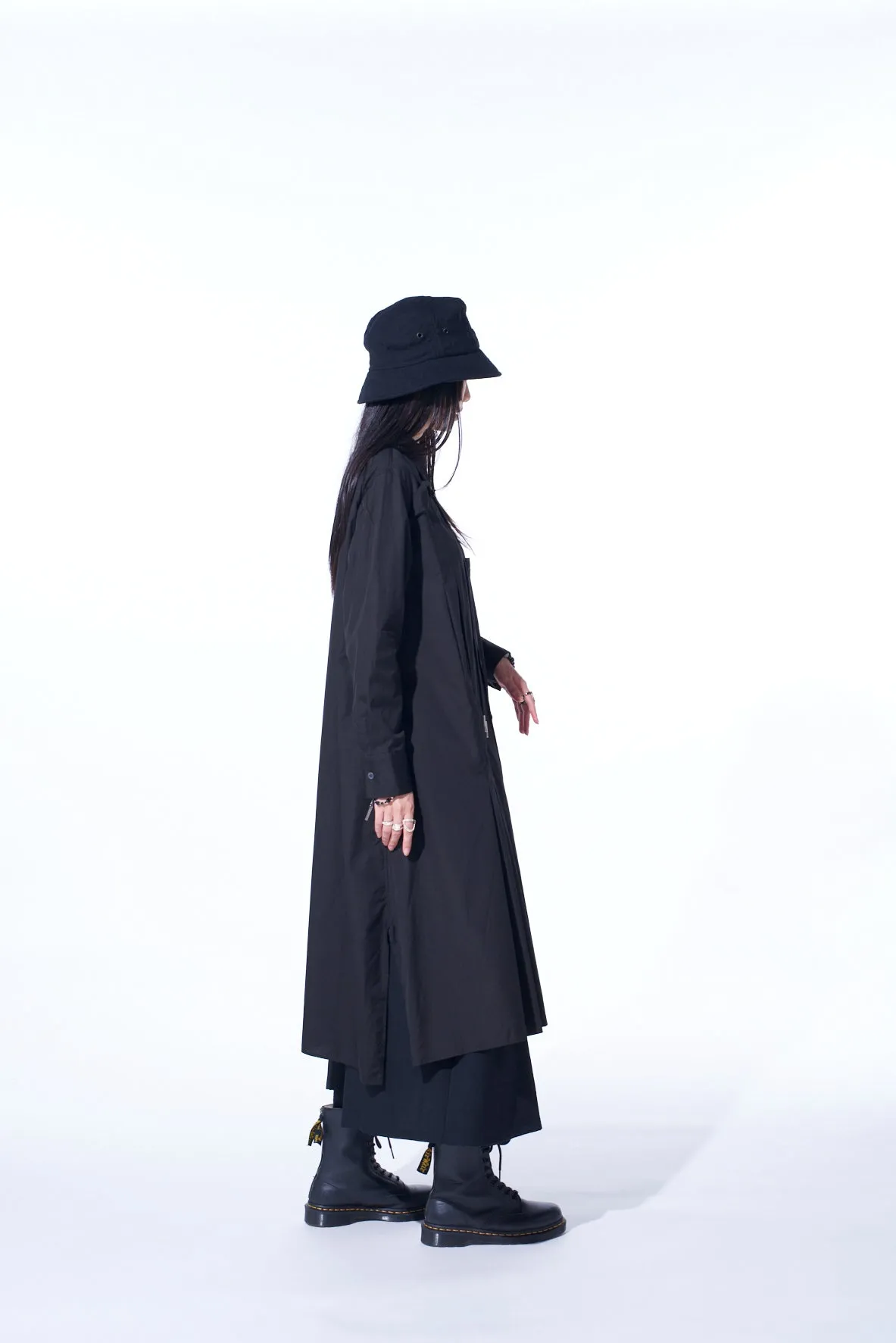 COTTON BROAD PLEATED SHIRT DRESS
