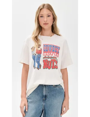 Cowboy Butts Boyfriend Tee, Vintage White