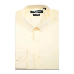 Cream Slim-Fit Dress Shirt