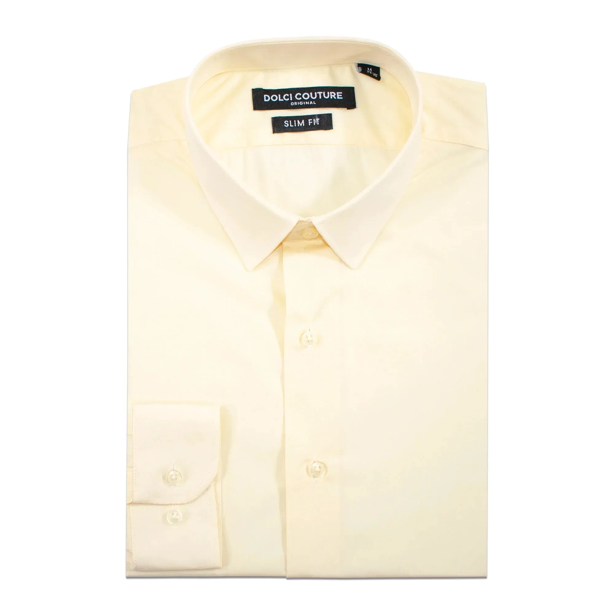 Cream Slim-Fit Dress Shirt