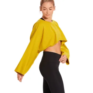 Crop French Terry Sweatshirt - Chartreuse