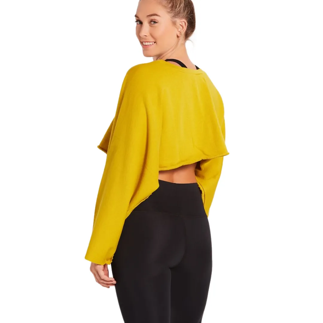Crop French Terry Sweatshirt - Chartreuse