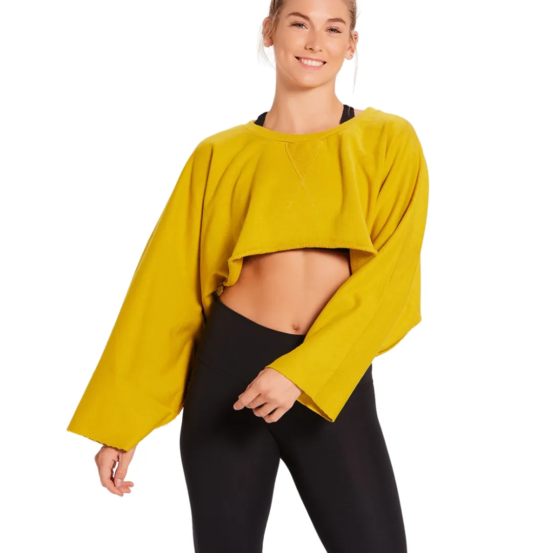 Crop French Terry Sweatshirt - Chartreuse