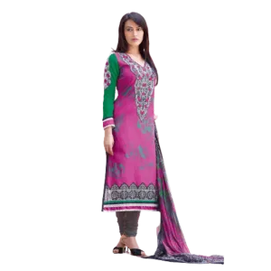 Dashing Deep Pink Color Printed Unstitched Casualwear Salwar Suit Cotton Shirt F