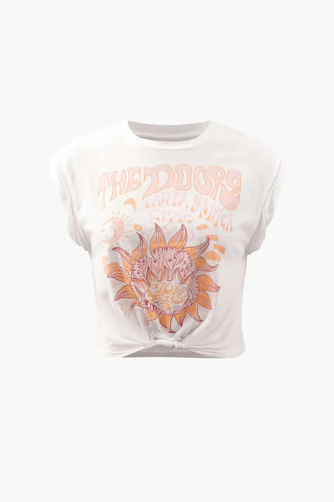 Delilah - Floral Print Knot Detail Woman's T Shirt
