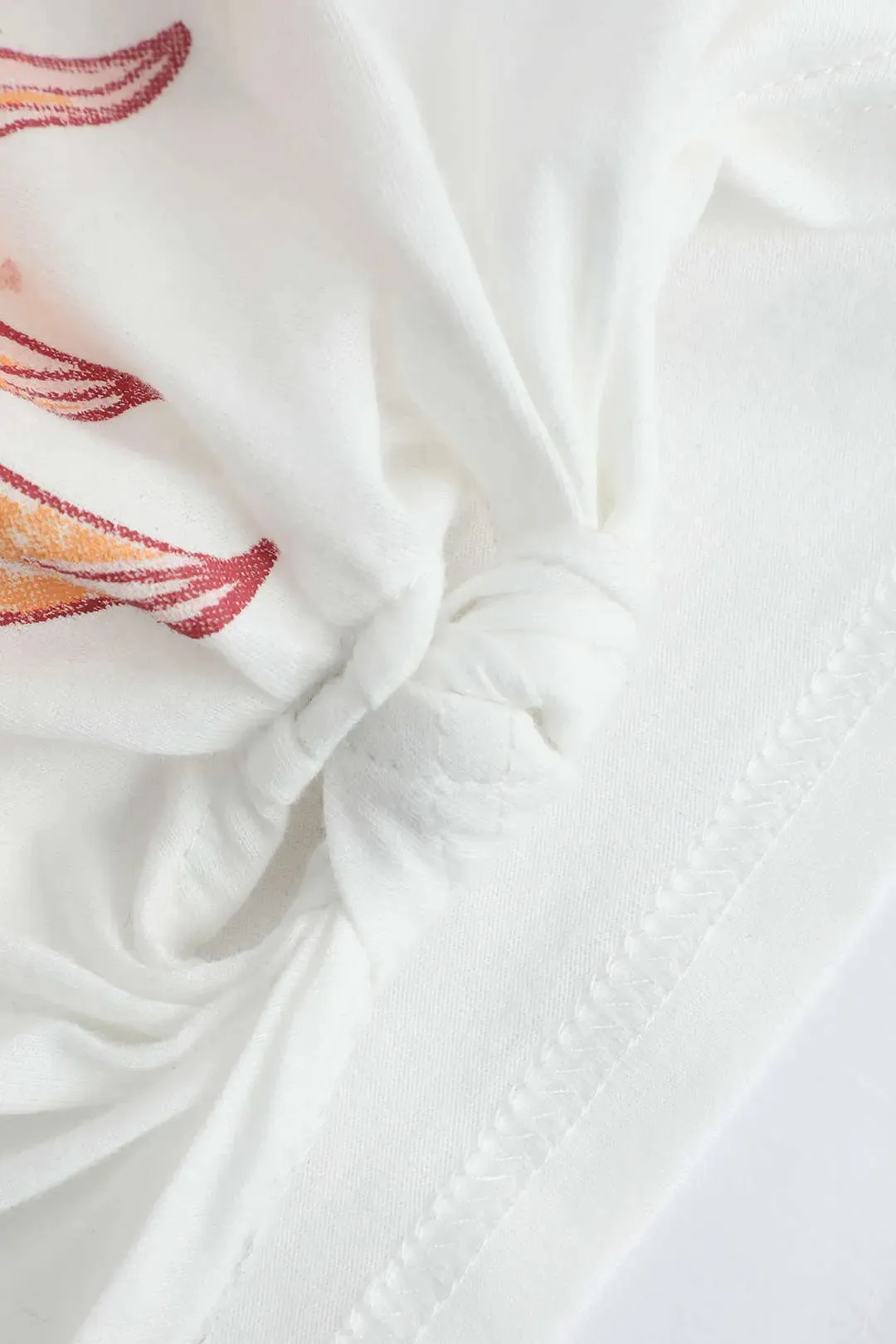 Delilah - Floral Print Knot Detail Woman's T Shirt
