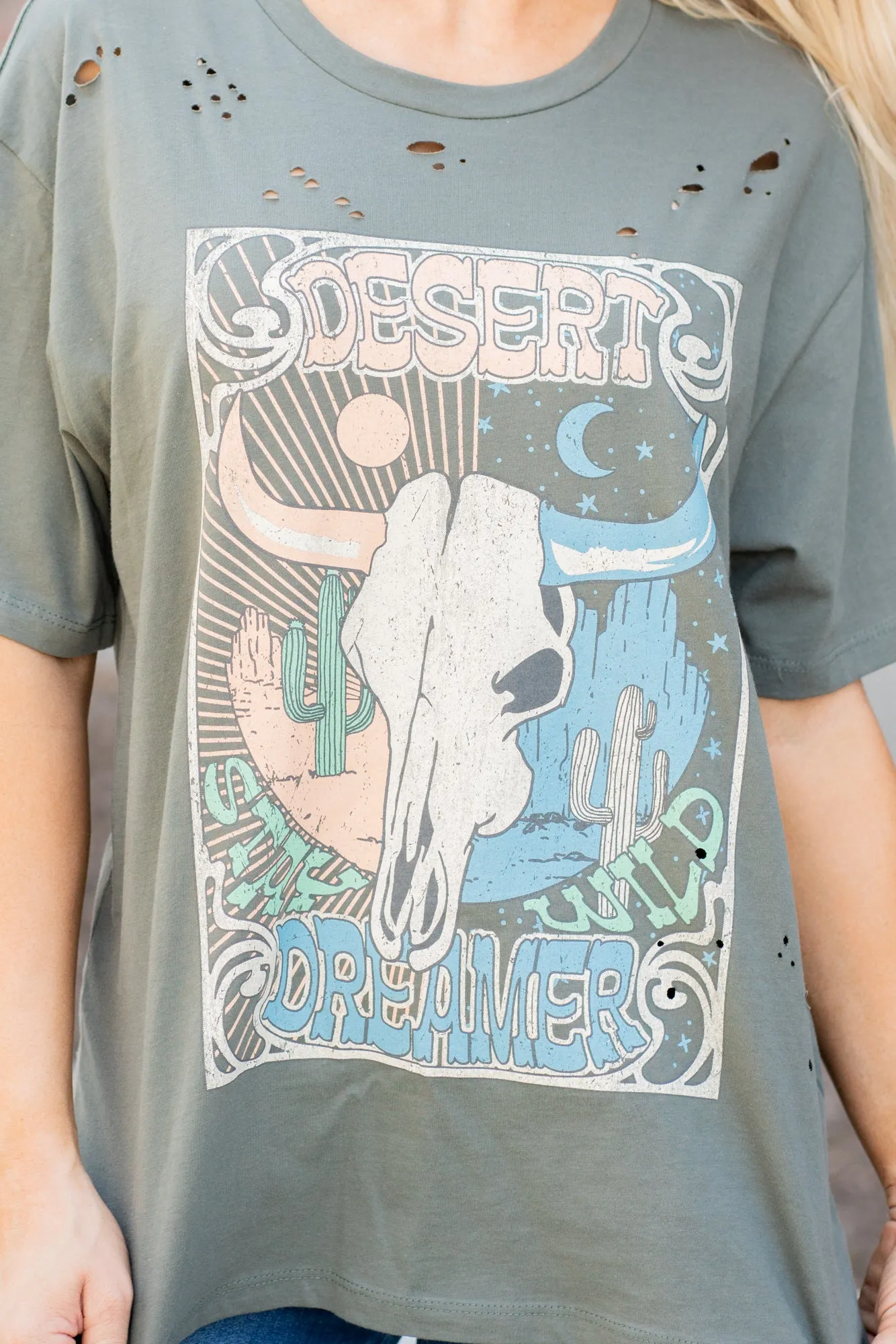 Desert Dreamer Long Horn Vintage Graphic Tee