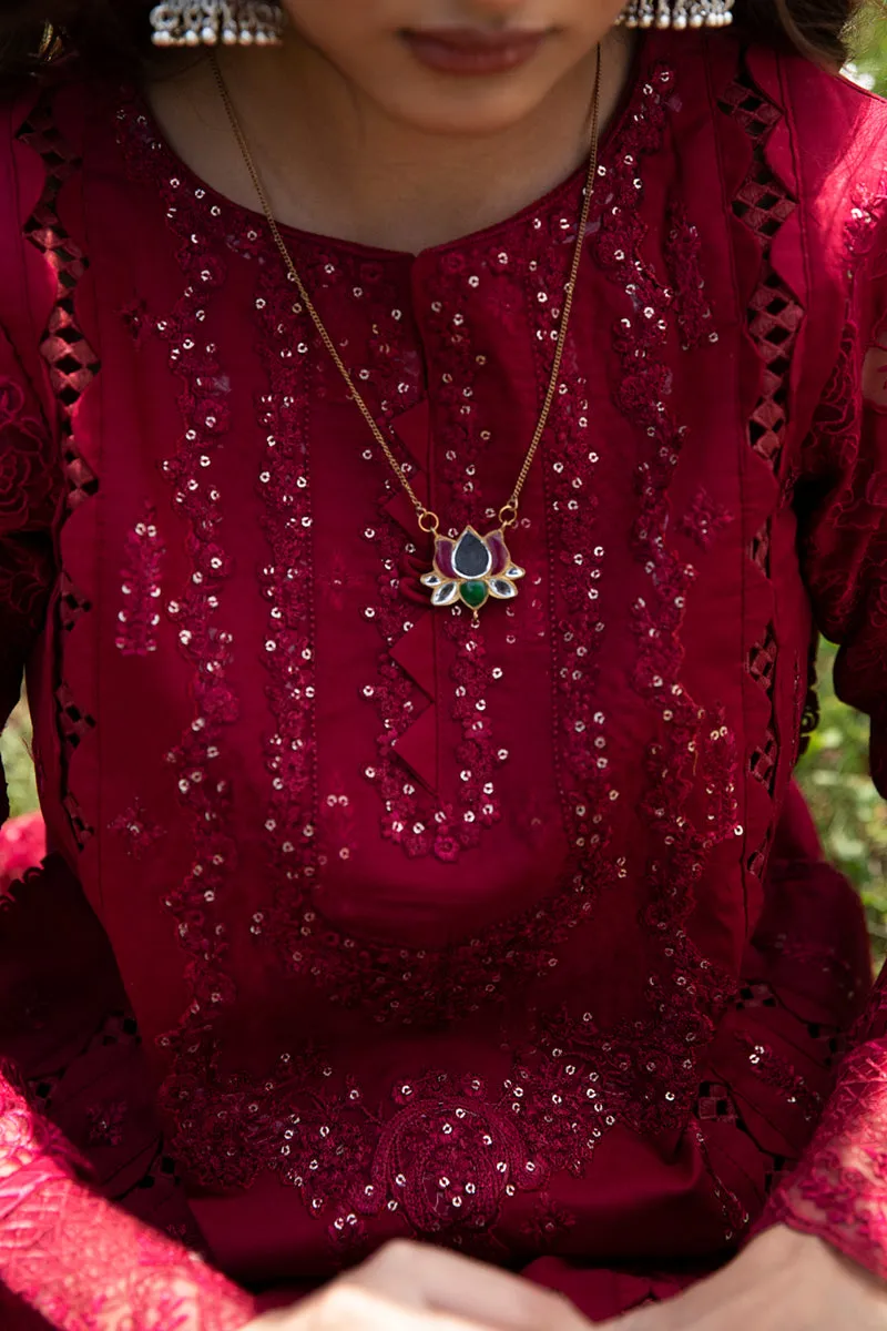 EB-07  REIGN | Qalamkar Rahi Luxury Festive Collection 2022 | Unstitched Embroidered Lawn Suits