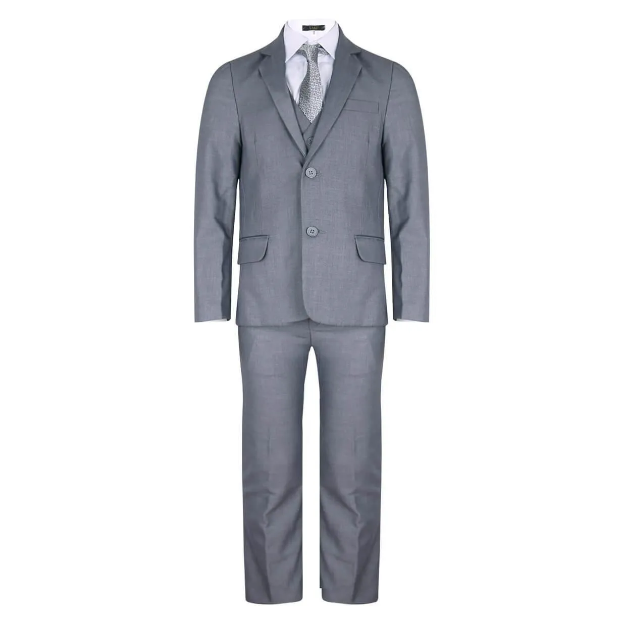 Edward - Mid Grey 5 Piece Boys Suit