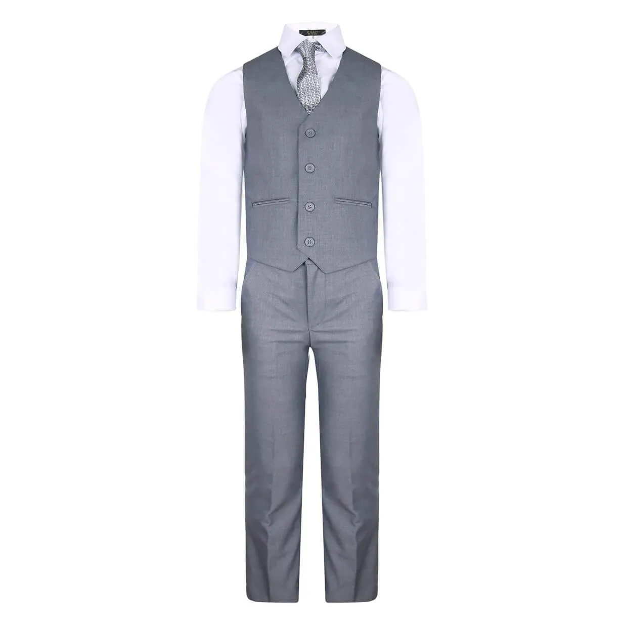 Edward - Mid Grey 5 Piece Boys Suit