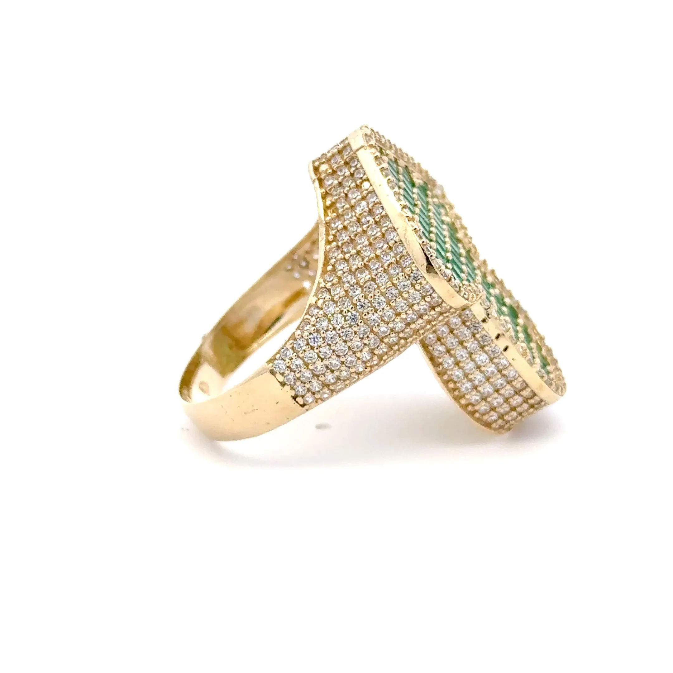 Elegant Green stone Arrow Ring 10k