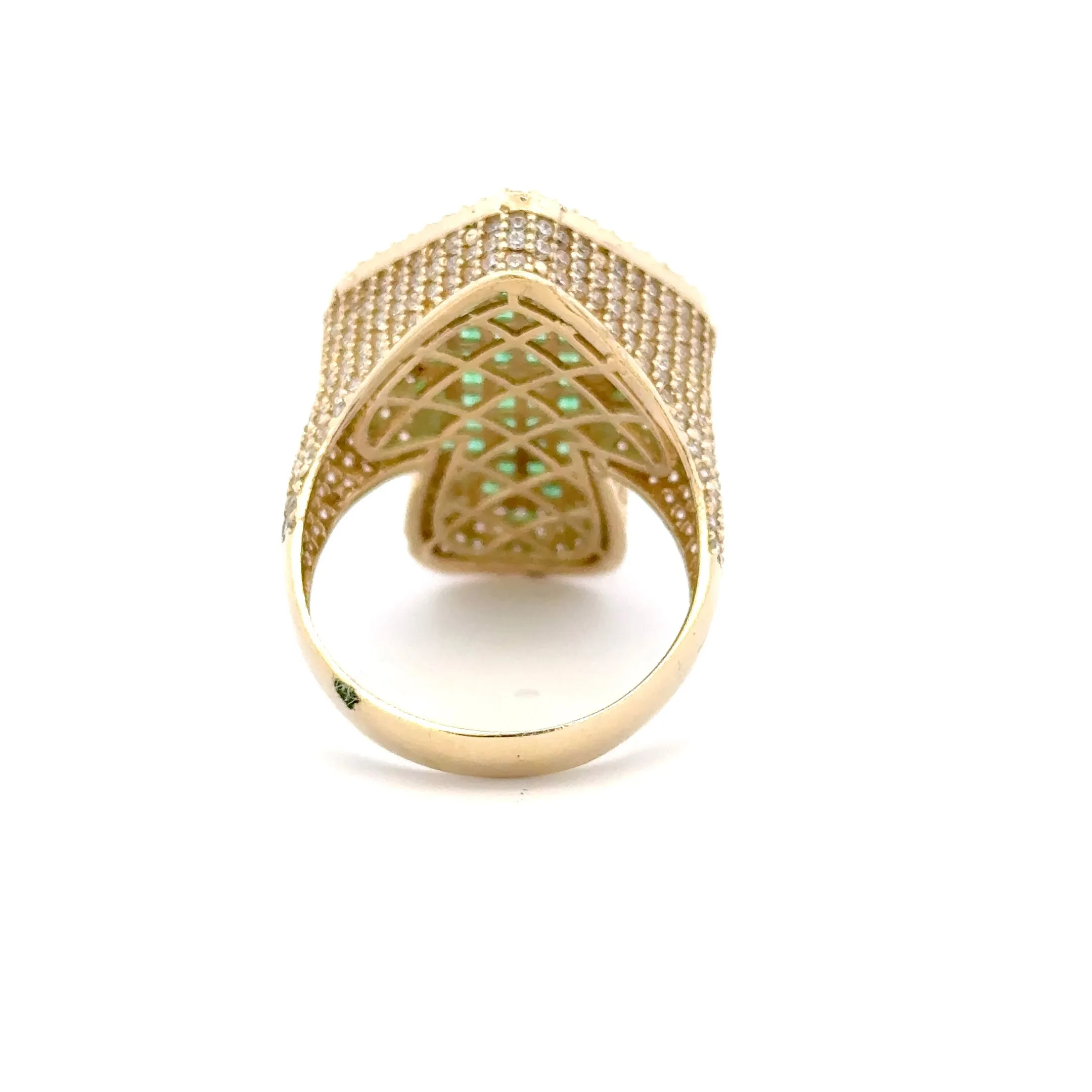 Elegant Green stone Arrow Ring 10k