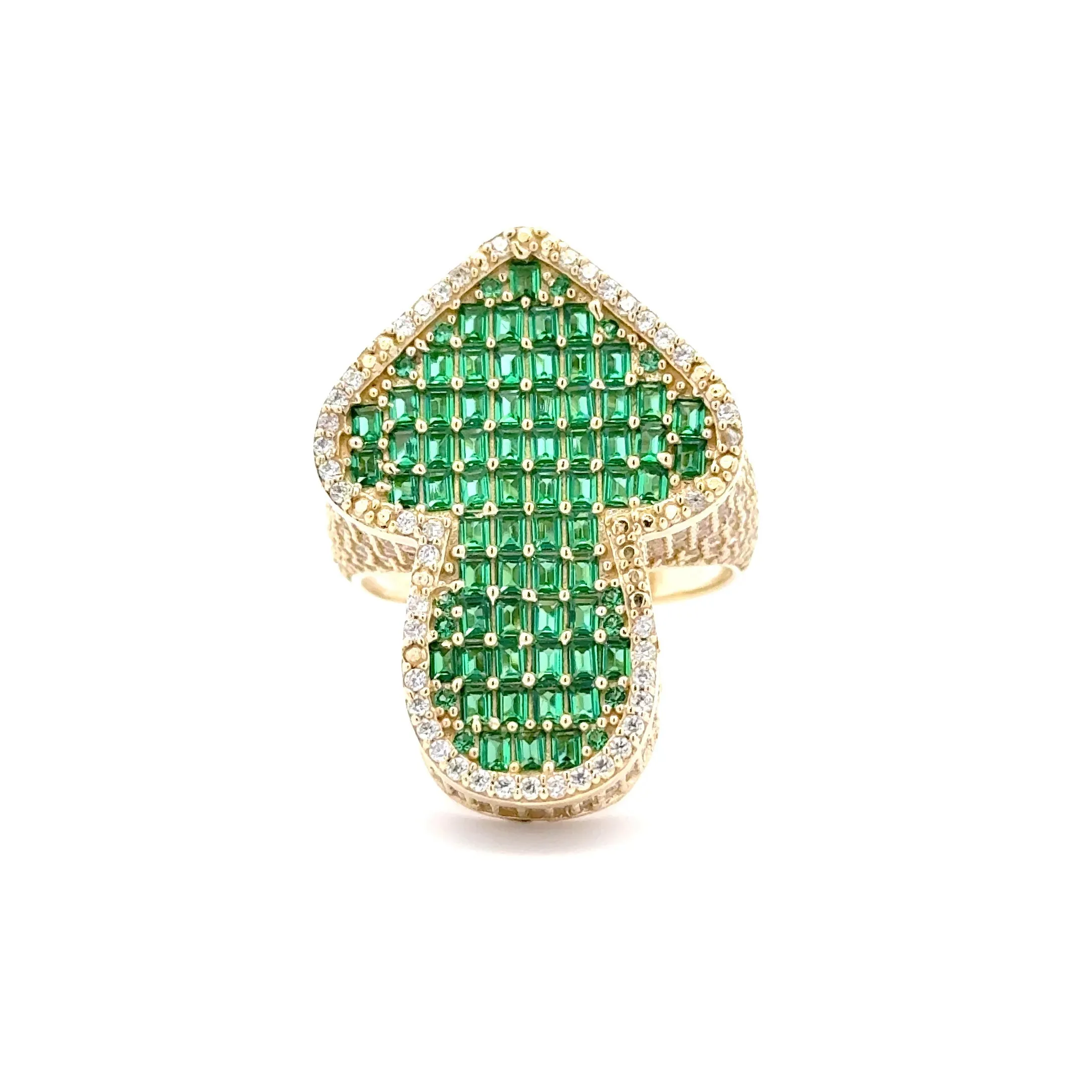 Elegant Green stone Arrow Ring 10k
