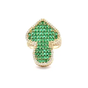 Elegant Green stone Arrow Ring 10k
