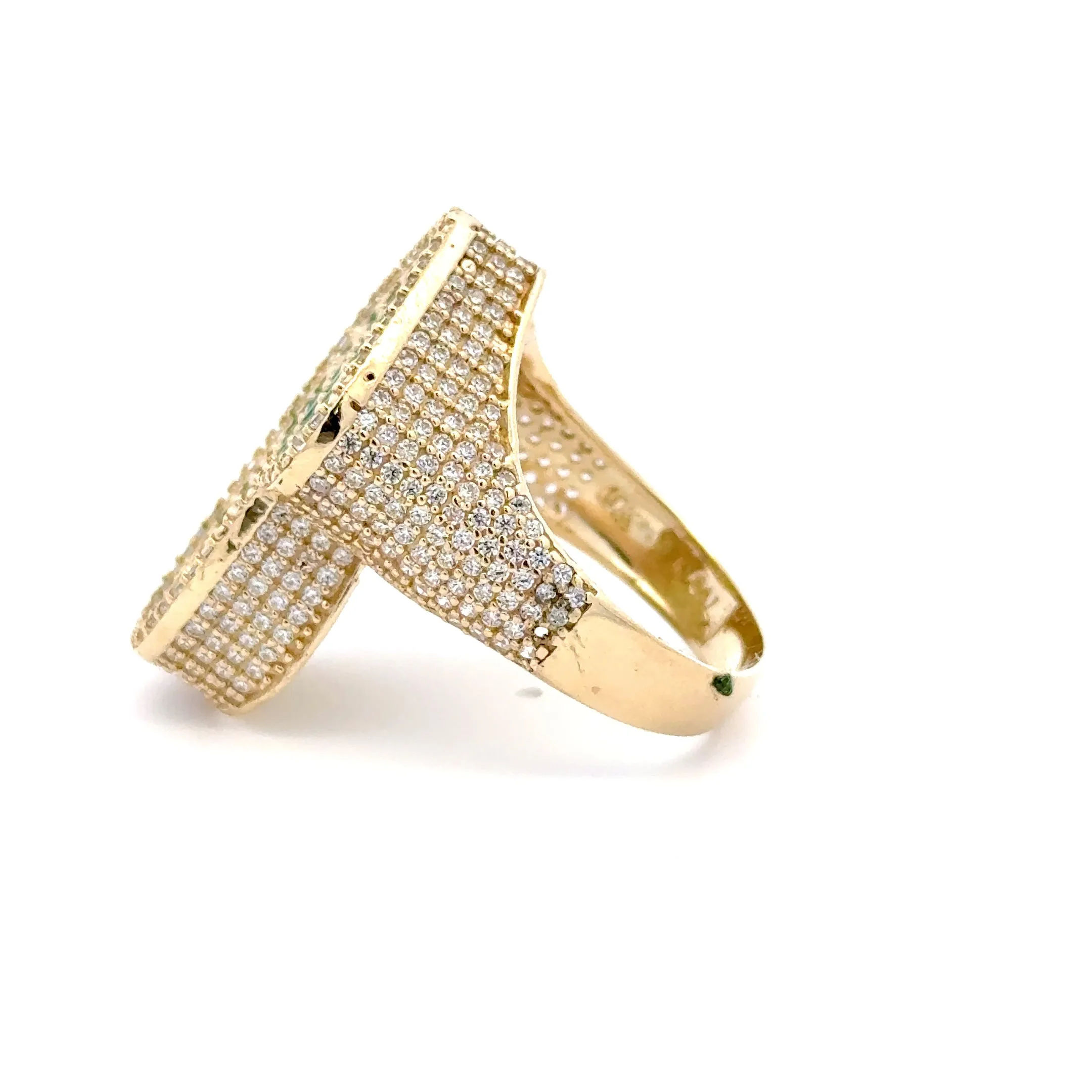 Elegant Green stone Arrow Ring 10k
