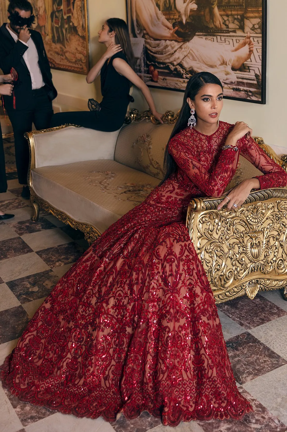 ELENA | Reign Reignaissance Luxury Wedding Collection | Unstitched Embroidered Net Suits with Heavy Handwork