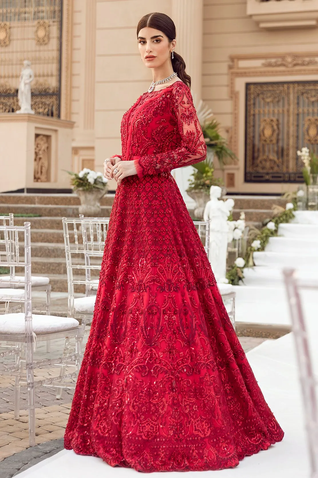 ELENA | Reign Reignaissance Luxury Wedding Collection | Unstitched Embroidered Net Suits with Heavy Handwork
