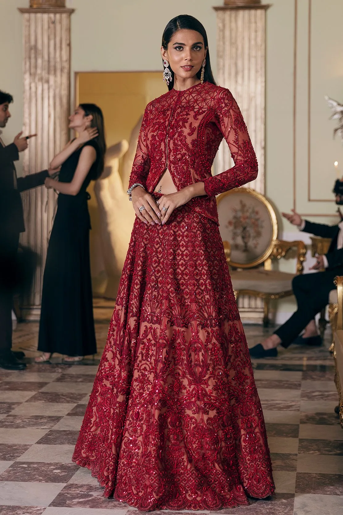 ELENA | Reign Reignaissance Luxury Wedding Collection | Unstitched Embroidered Net Suits with Heavy Handwork